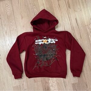 Burgundy Sp5der Hoodie